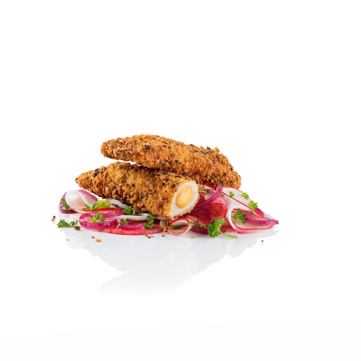 FVZ Schnitzelröllchen Obazda gebraten